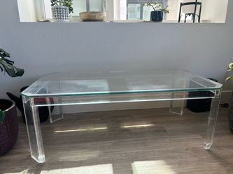 Designer Acrylic and Glass Coffee Table-lightweight frame!