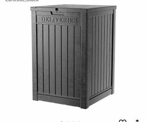 Extra Large Package Delivery Box for Outside,Waterproof & Sturdy Parcel Drop Boxes,Resin,Easy to Assemble,Package Drop Box for Porch, House, Curbside,