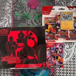 sealed Pokémon TCG Scarlet & Violet Destined Rivals Elite Trainer Box, Booster Bundle, And 3-Pack Blister bundle