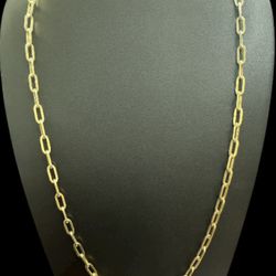 14K Gold Necklace – Paper Clip Link Chain