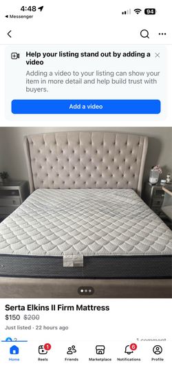 King Serta Perfect Sleeper Firm Mattress –$100