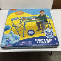 🪑 Blue’s Clues 3-Piece Kids Activity Table & Chair Set – Brand New
