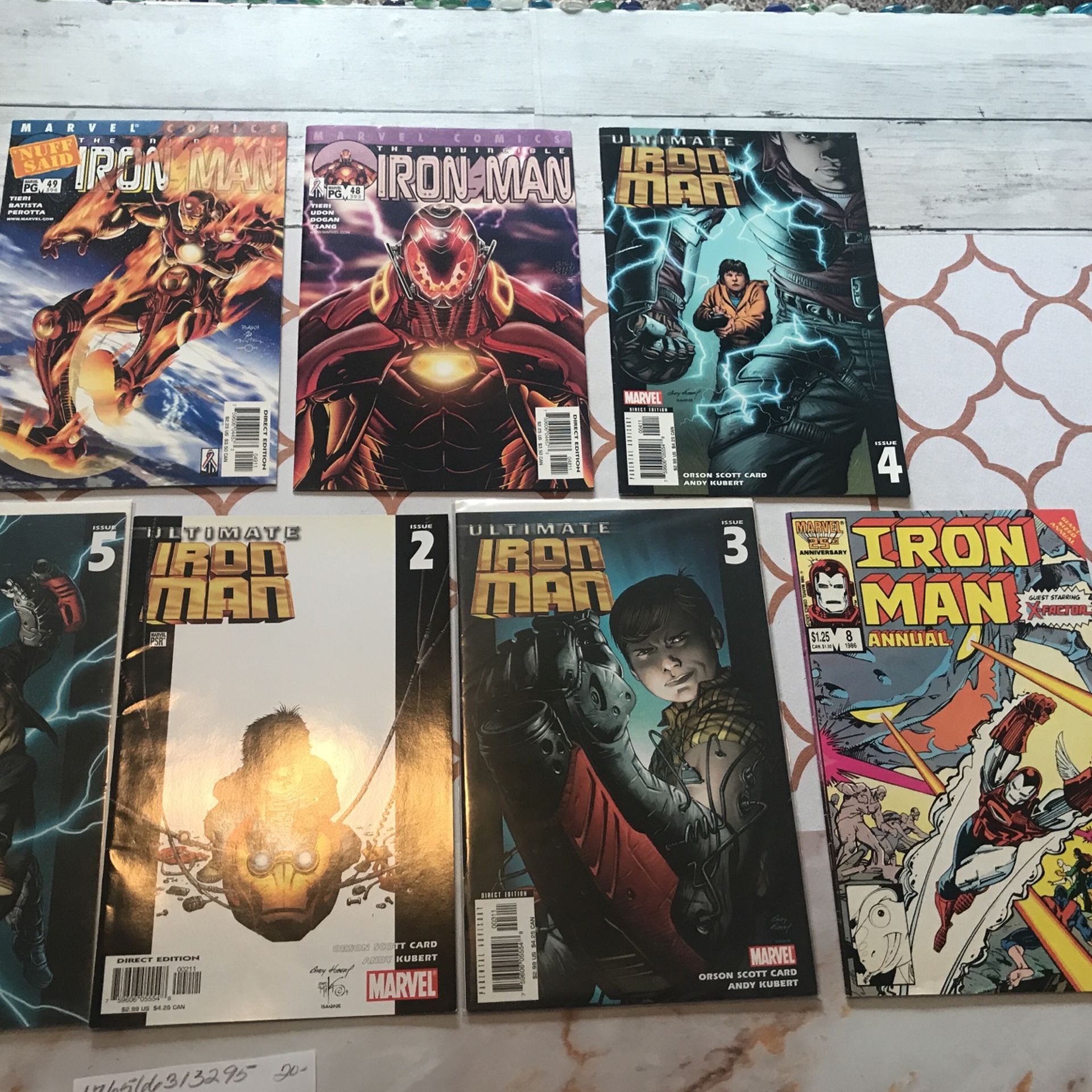 π₯4 ULTIMATE IRON MAN FOIL COVER TONY STARK MARVEL HIGH GRADE SET 2005 + 3 FREE!