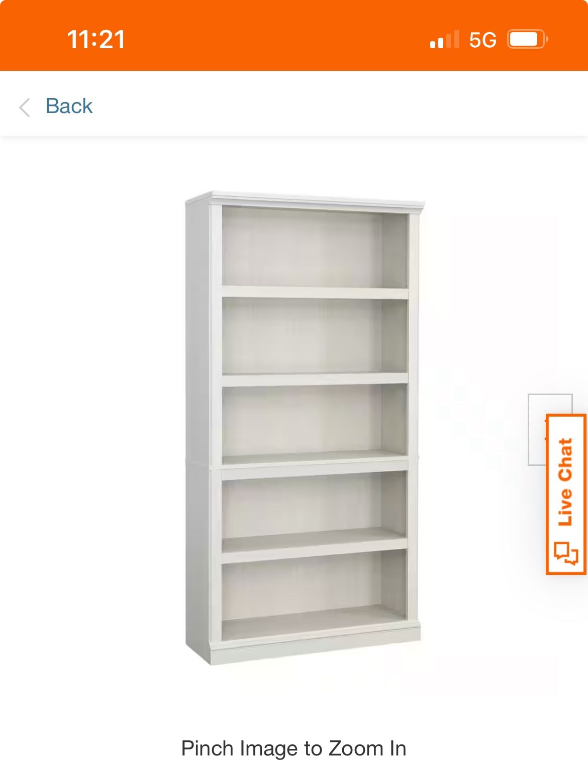 White Book Shelf 24”w X 78”h 12” D