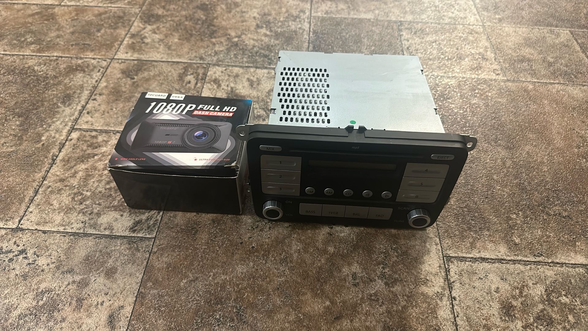Volkswagen car stereo and a wireless dash cam included