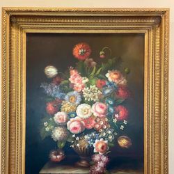 Large Still Life Floral Painting 