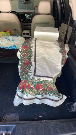 Vintage Xmas tablecloth large