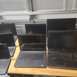 Lot Of 7 DELL LAPTOP COMPUTERS 
