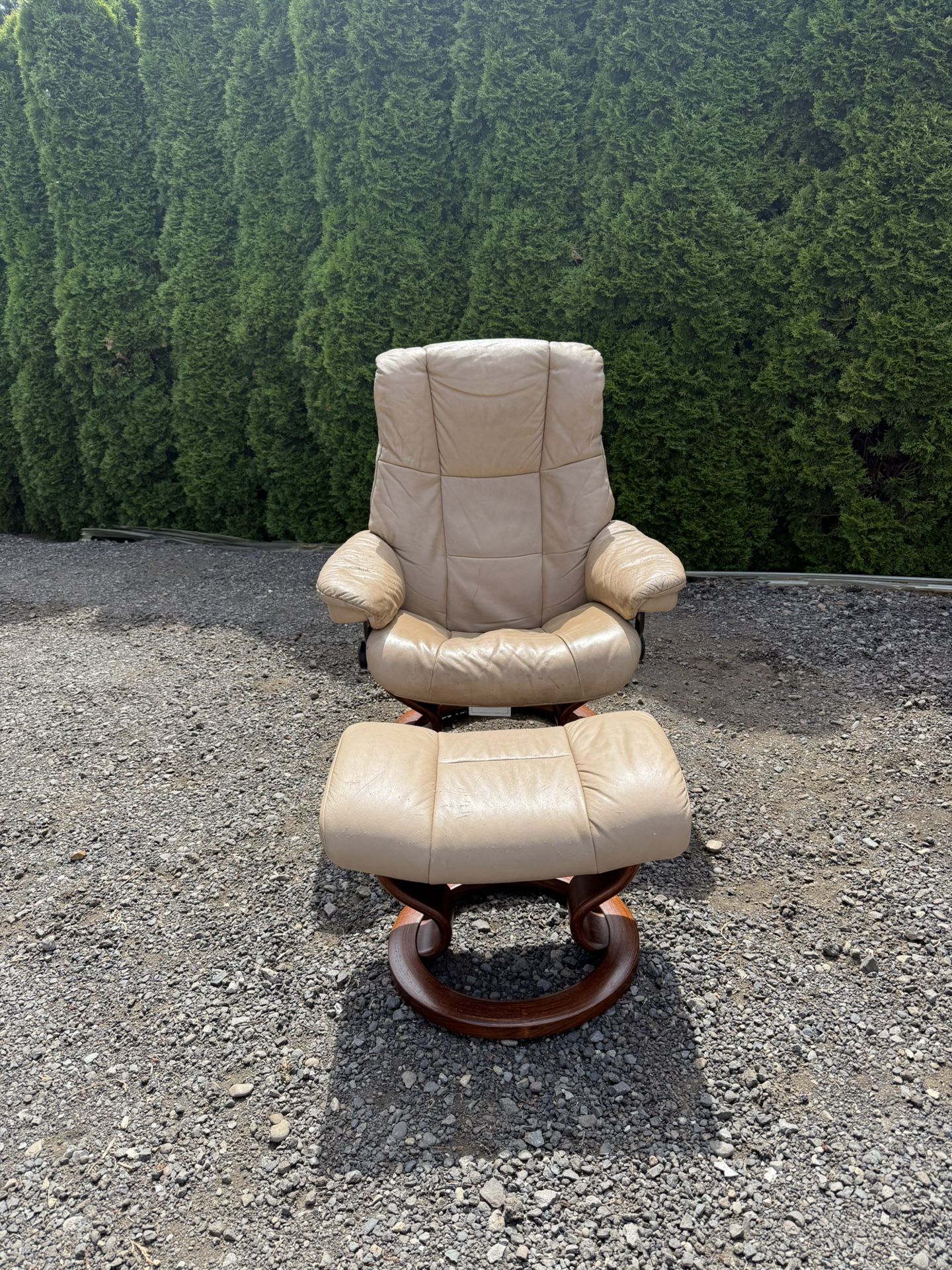 Vintage Ekornes Stressless Recliner And Footstool