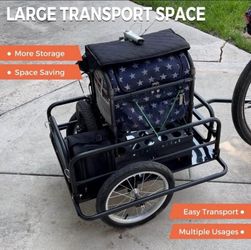 Universal Heavy-Duty Bike Cargo Trailer - Foldable Utility Wagon with 16" Wheels
