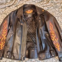 Vintage Leather Harley Davidson Jacket Womens Size 1W 