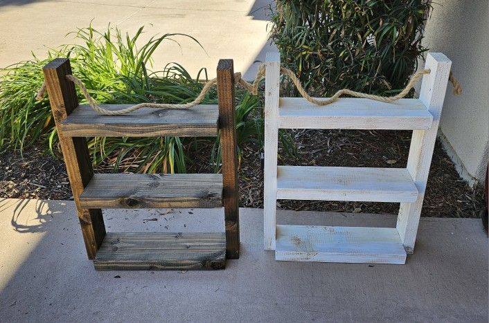 Rustic Hanging Ladder Wall Shelf