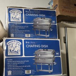 2 New Chafing Trays 8qrts 