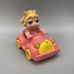 Vintage 1986 Miss Piggy McDonald’s Toy Car & Figure