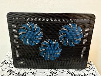 Havit HV-F2056 15.6"-17" Laptop Cooler Cooling Pad - Slim Portable USB Powered (3 Fans), Black/Blue
