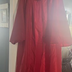 Red Graduation Cap And Gown 