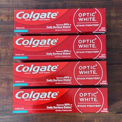 Colgate OPTIC WHITE Anticavity Fluoride Stain Fighter Toothpaste: Fresh Mint Gel 6 oz Each (4 For $10)