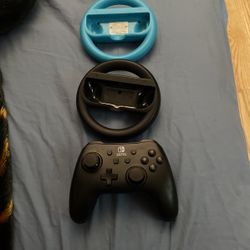 Nintendo Switch Controller And Mario Kart Wheels