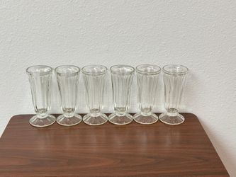 Juice Glasses with Pedestal- Set of 6 - 5.5” Tall