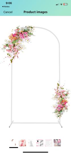 New Wokceer Wedding Arch Backdrop Stand 6.6 FT White Metal Arch Chiara Backdrop Stand for Wedding