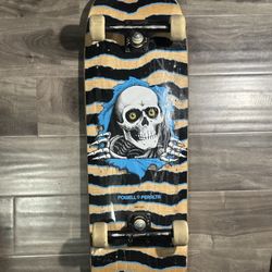 Powell Peralta Old School Ripper Natural/Blue Skateboard