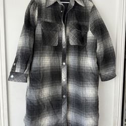 Revolve LPA Plaid Button Down Womens Coat 