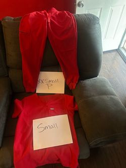 Red Scrub Set Top and Pants
