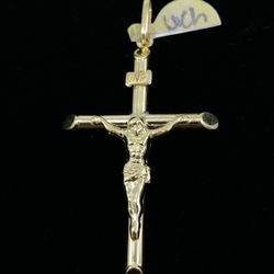 $325 Yellow Gold Cross Crucifix Charm Pendant