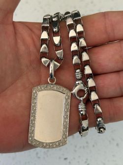 DEAL 🔥 UNDER MELT 🔥  14kt White Gold Chain and Pendant.  30 inch long.   83.8 grams total.  $7100