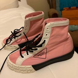 Prada Pink Cloth High Top Canvas 8