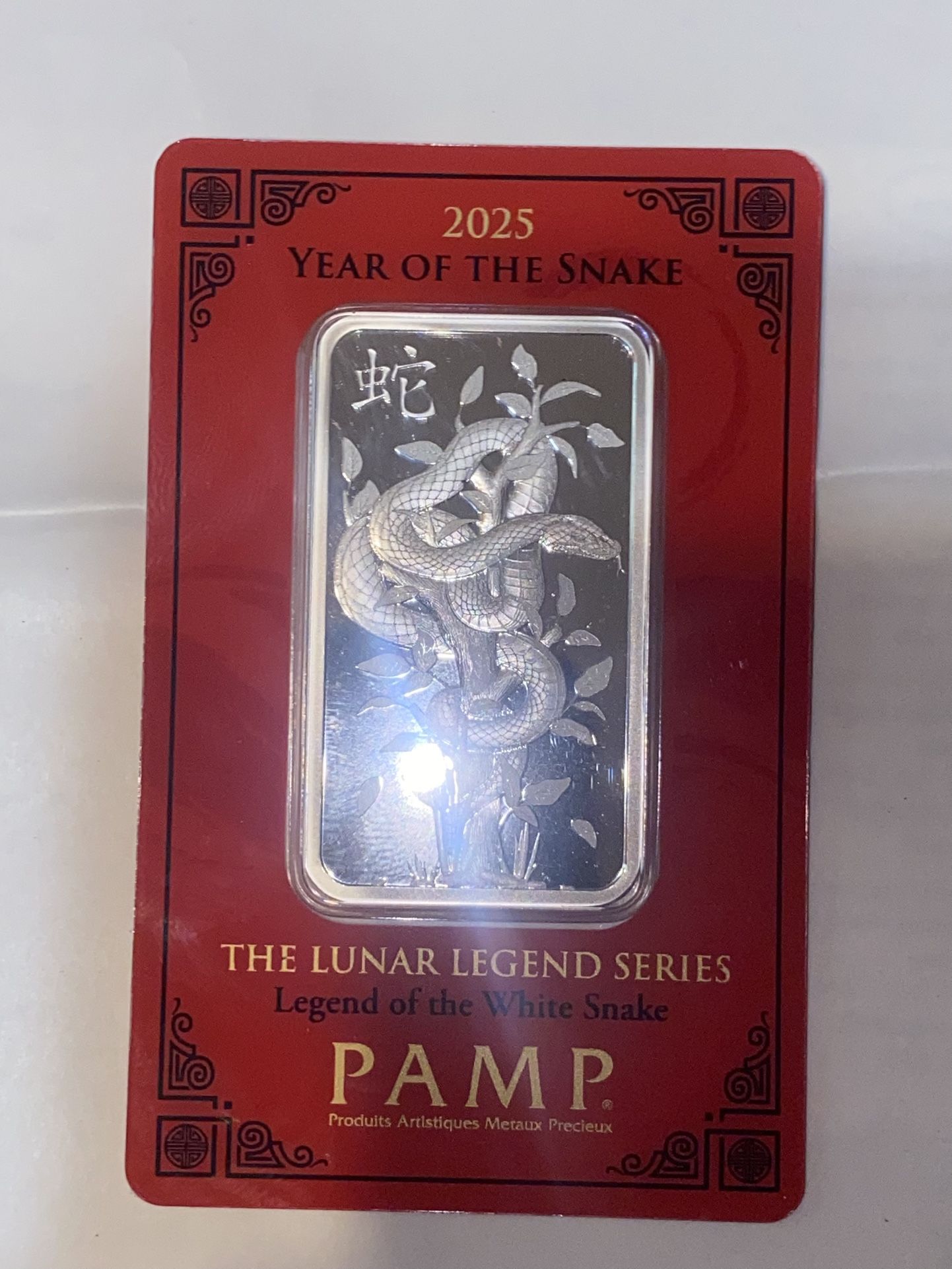 1 oz .999 Fine Silver Lunar Legend Series 2025 Year of the Snake Bar