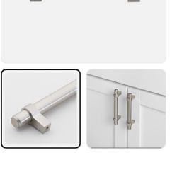 GlideRite 3" CC Solid Steel Euro Bar Cabinet Pull Stainless Steel - 4005-76-SS-1    Set Of 10 