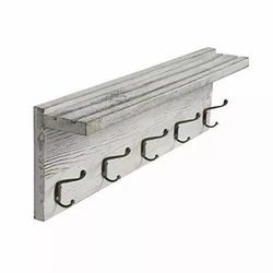 AMBIRD 23.7" Wooden Rustic Coat Rack with Shelf Wall Hooks Entryway Kitchen Bathroom ⭐NEW IN BOX⭐ CYISell