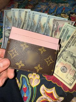 Pink Brown Monogram Print Designer Wallet Creditcardholder Luxury Fashion One Size Unisex 