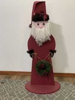 3 Foot Tall Wooden Santa