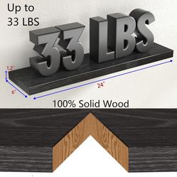 24 Inch Wood Floating Shelves Wall Mounted