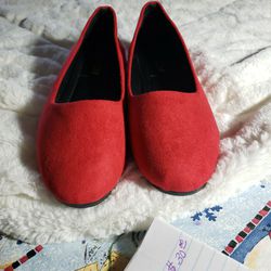 Red Flats Shoes Brand New 