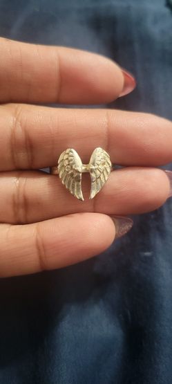 .925 Silver Angel Wings Ring