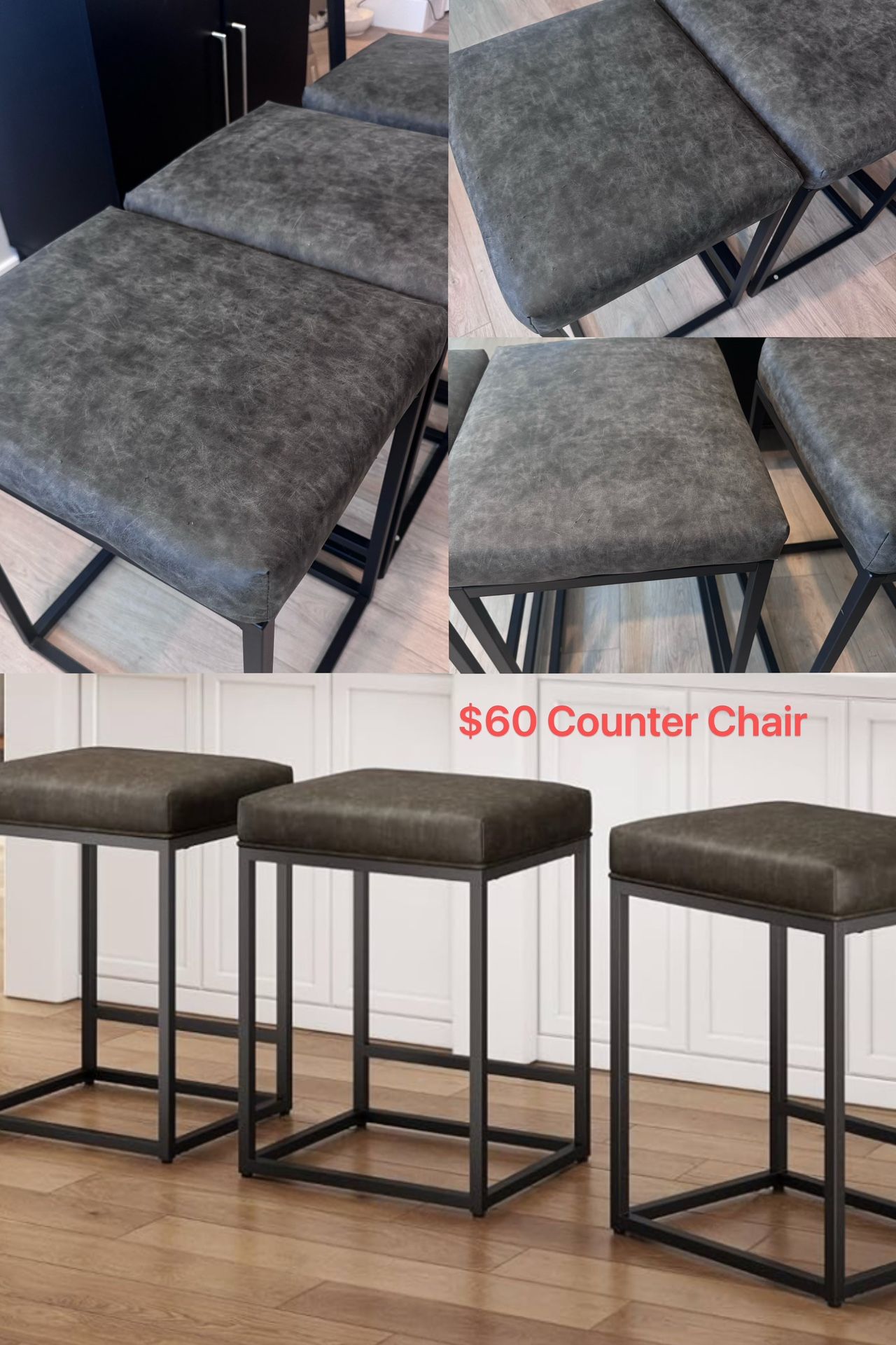 24” Counter Stools Set Of 3
