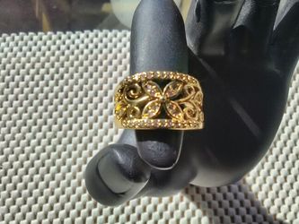 18k gold plated CZ ring size 8