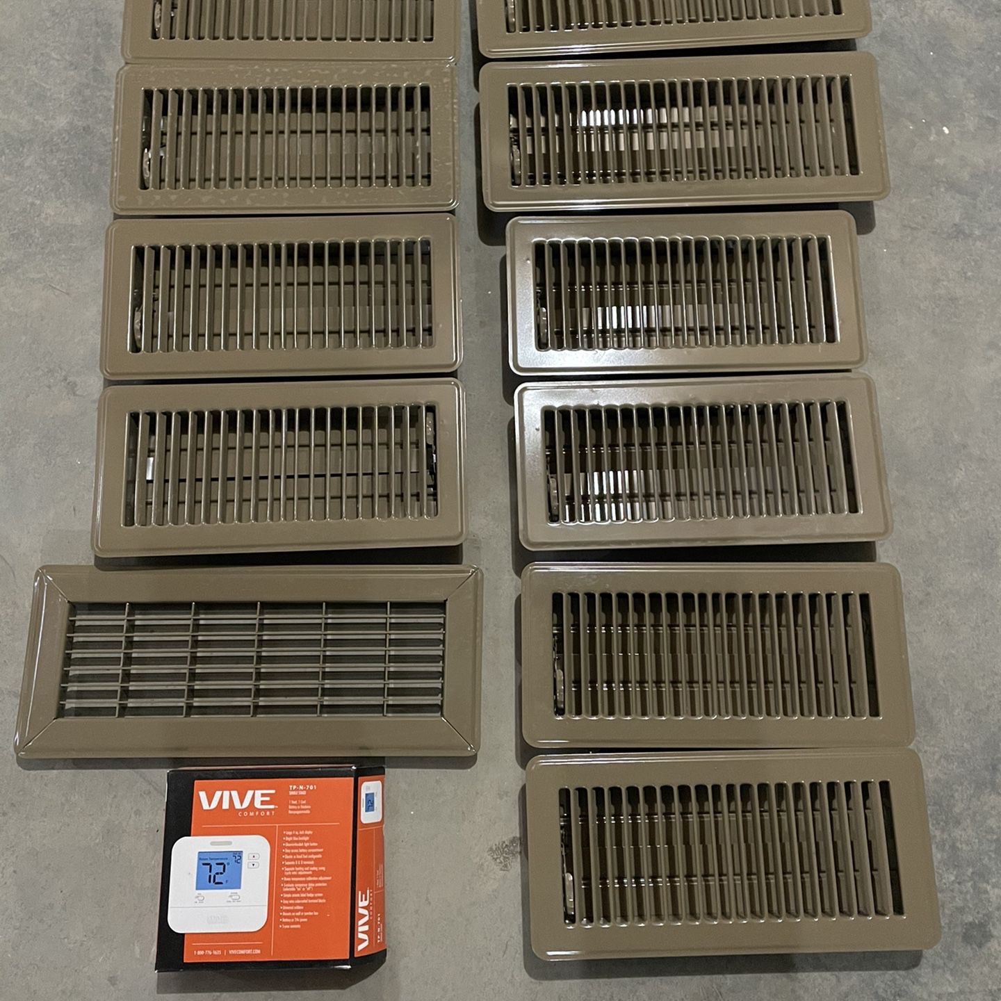 HVAC Equipment Floor registers & Programmable T-Stat