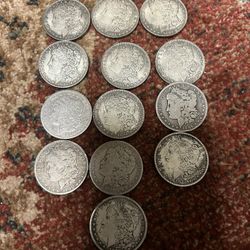 13 Morgan Silver Dollars