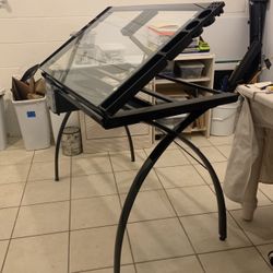 Glass Top Drafting Desk