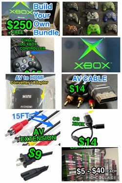 1st Generation Classic XBOX Console items and accessories and controllers