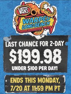 Vans warped tour, general admission