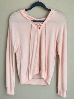 Make + Model Blush Pink Lace-Up Hoodie – XS