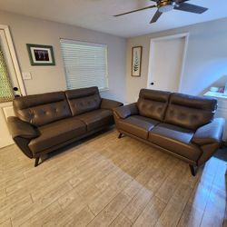 Gray Leather Couches