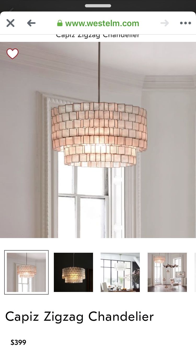 West Elm Capiz Zigzag Chandelier. Still in stores