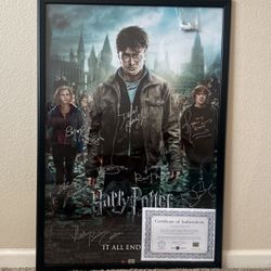 Signed Harry Potter Movie poster 