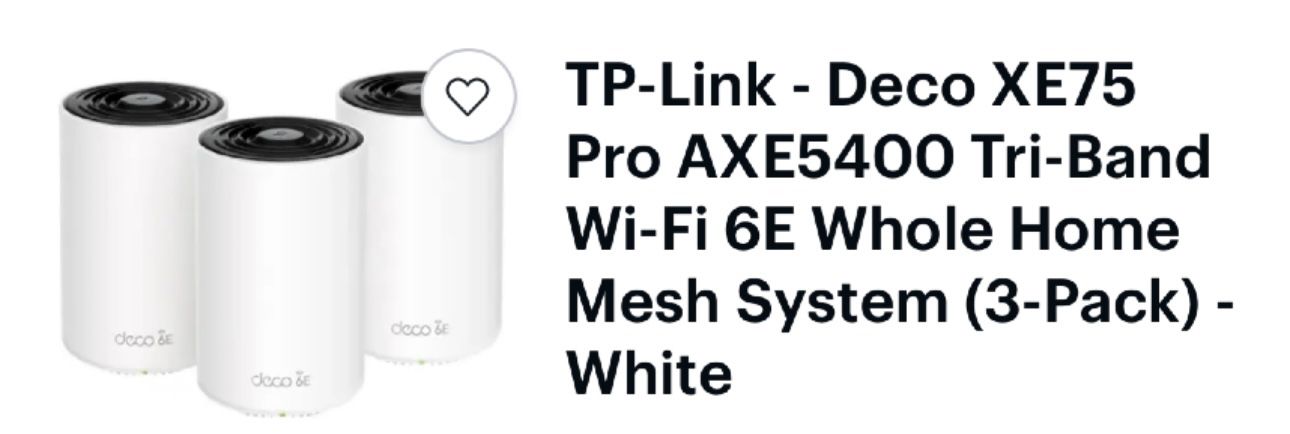 TP-Link - Deco XE75 Pro AXE5400 Tri-Band Wi-Fi 6E Whole Home Mesh System (3-Pack) - White